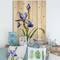 Designart - Retro Blue Iris Flower - Traditional Print on Natural Pine Wood